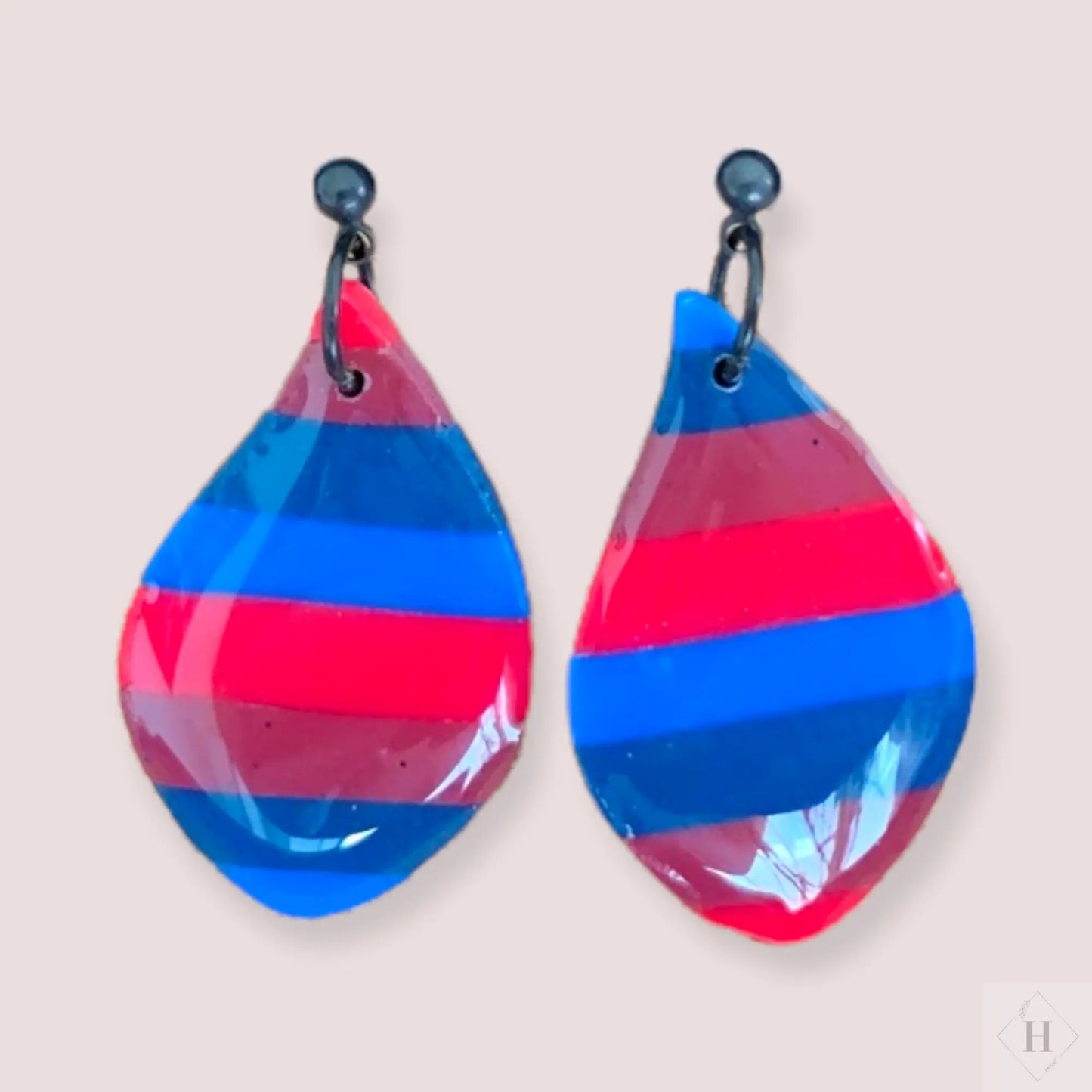 Striped droplet dangles Handmade Hygge