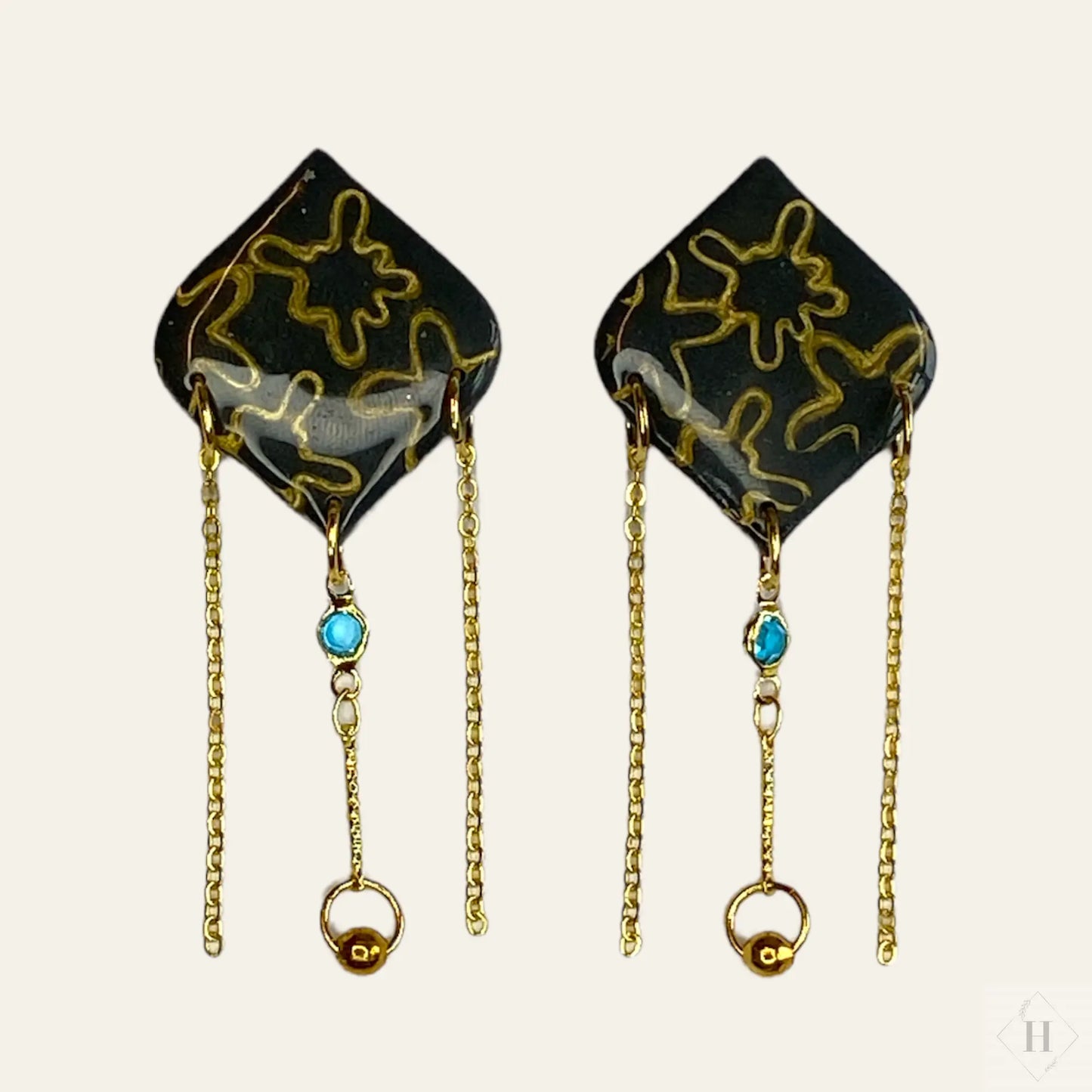 Koks og guld m kæde Handmade Hygge