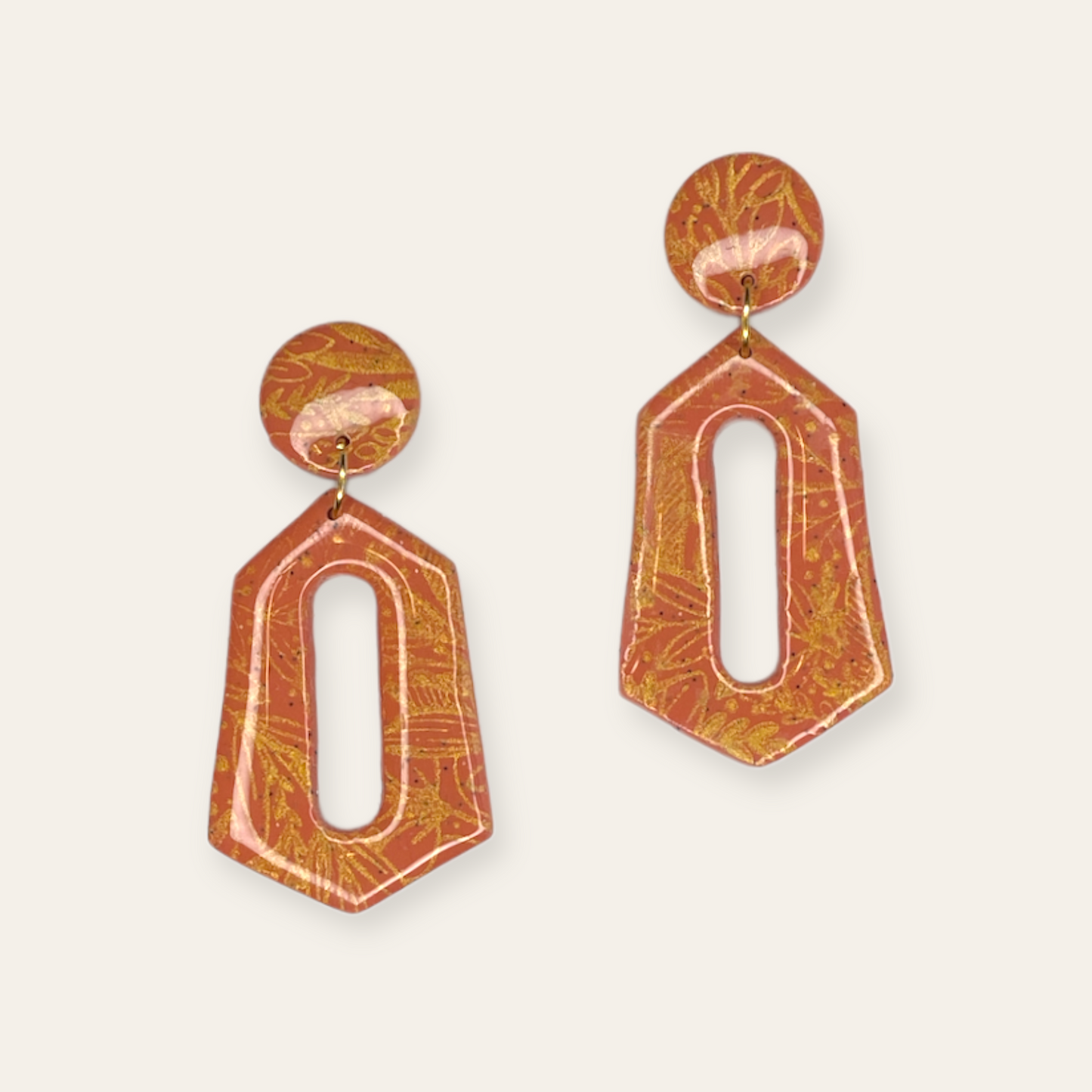 Pink and Gold - large dangles Handmade Hygge