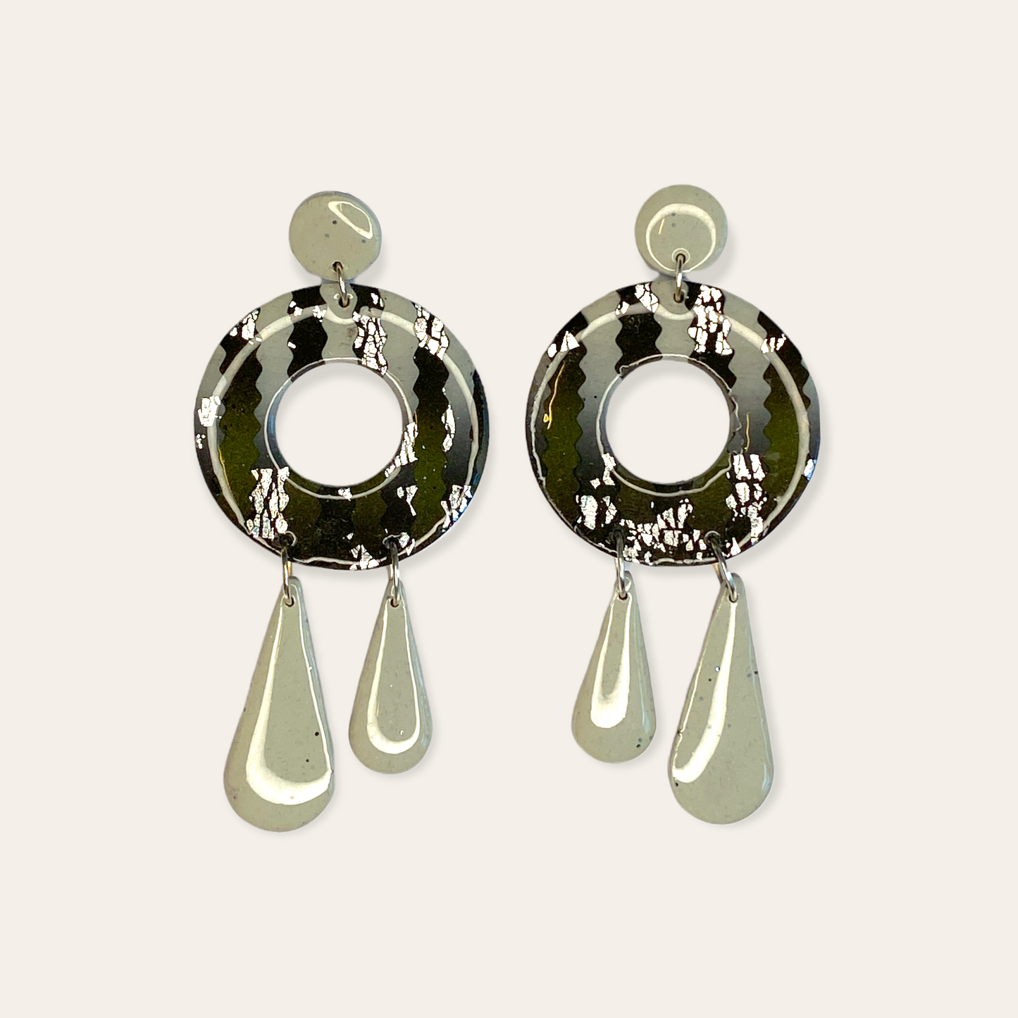 Øreringe Sort/grå Handmade Hygge