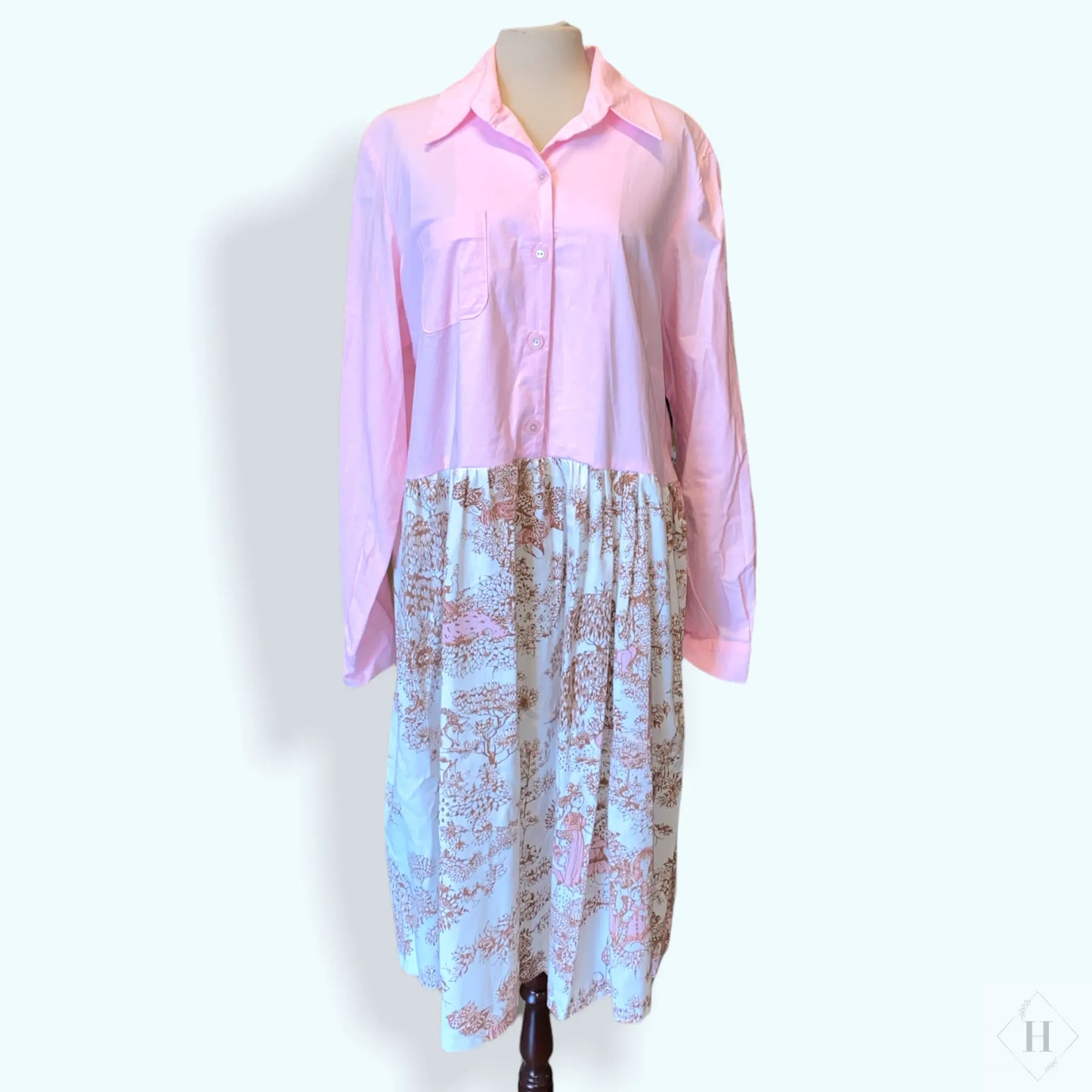 Skjortekjole - lyserød Løspåtråden