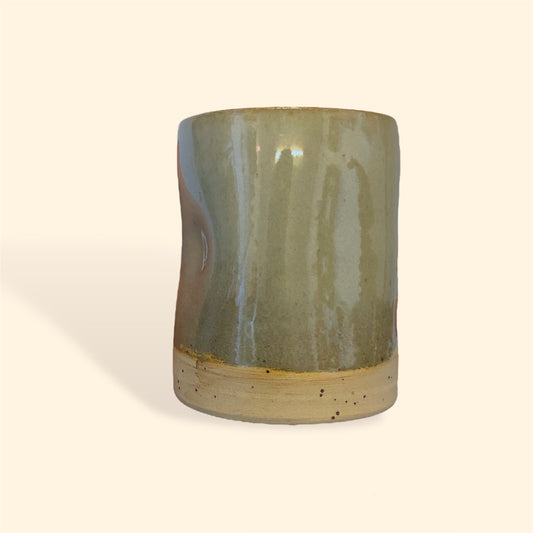 Klemmekrus i stentøj - støvet grøn Charlottes Clayground