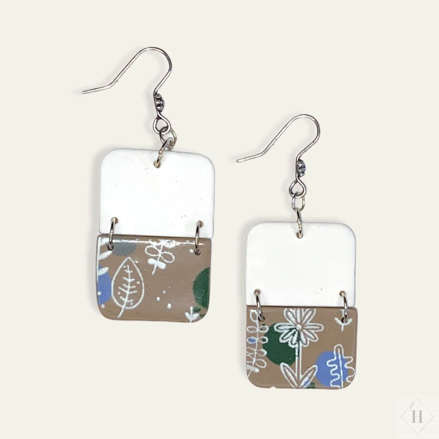 Nude rectangles with flowers Handmade Hygge