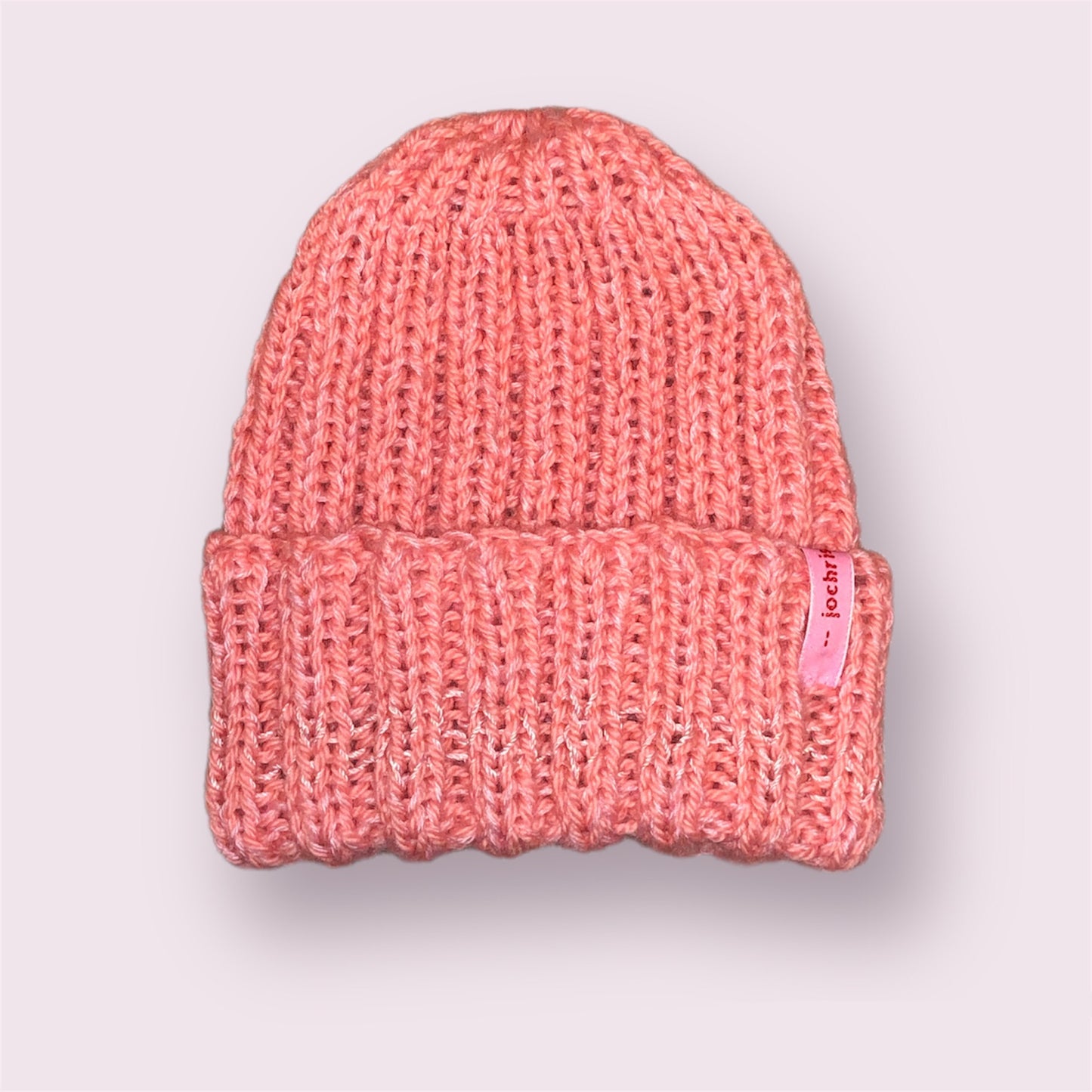 Hue / beanie - rosa/laksefarvet Jo C
