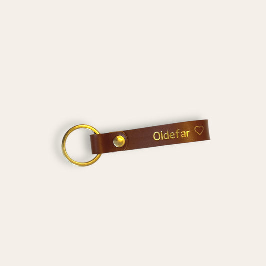 Nøglering i læder - Oldefar (flere varianter) Unika Nord
