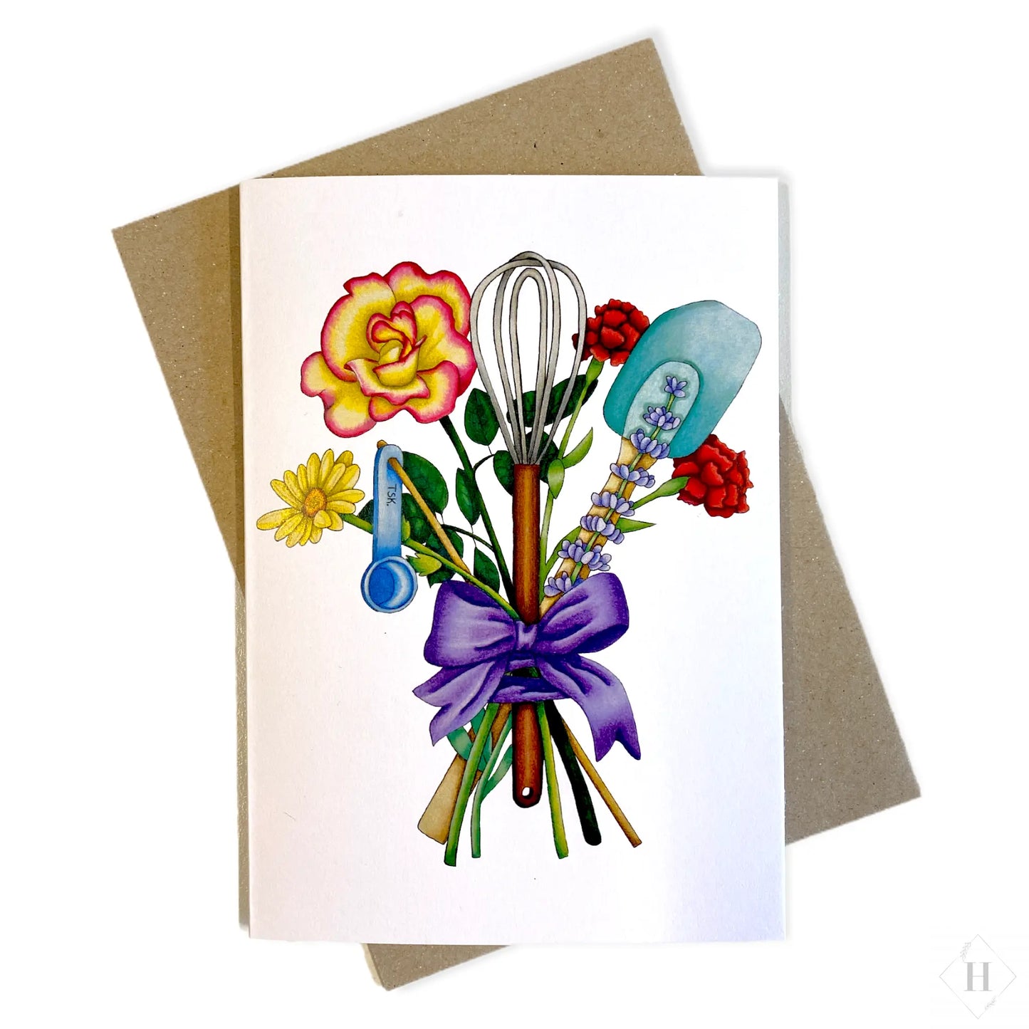 Blomsterbuket bageredskaber - kort Mette Mains