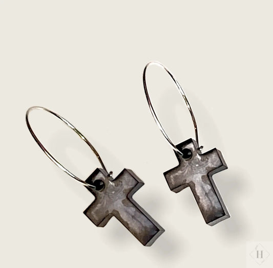 Små Hoops med resin vedhæng Øjenguf