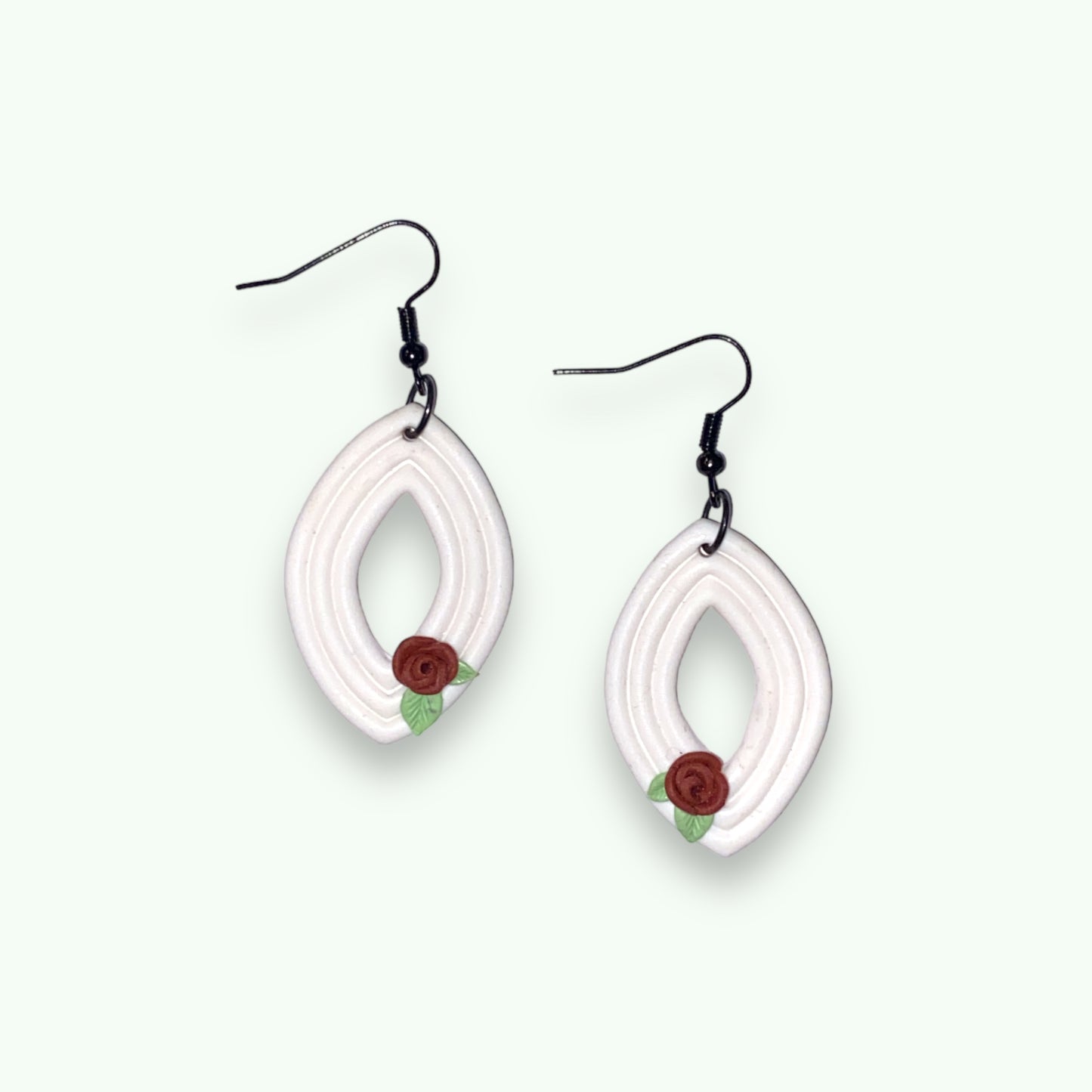 White With rose - dangles Handmade Hygge