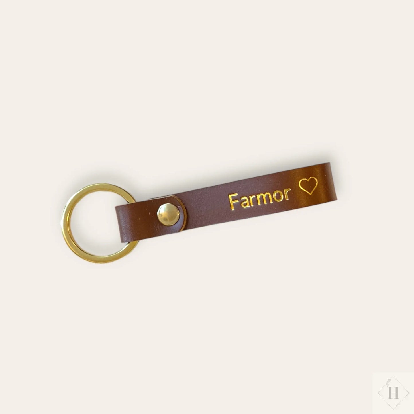 Nøglering i læder - farmor (flere varianter) Unika Nord