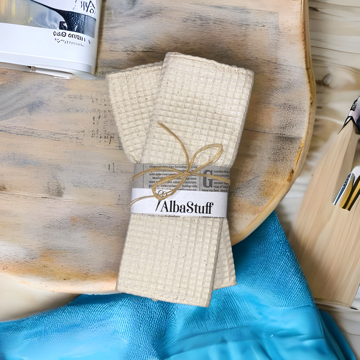 2 x karklude i økologisk bomuld. Albastuff