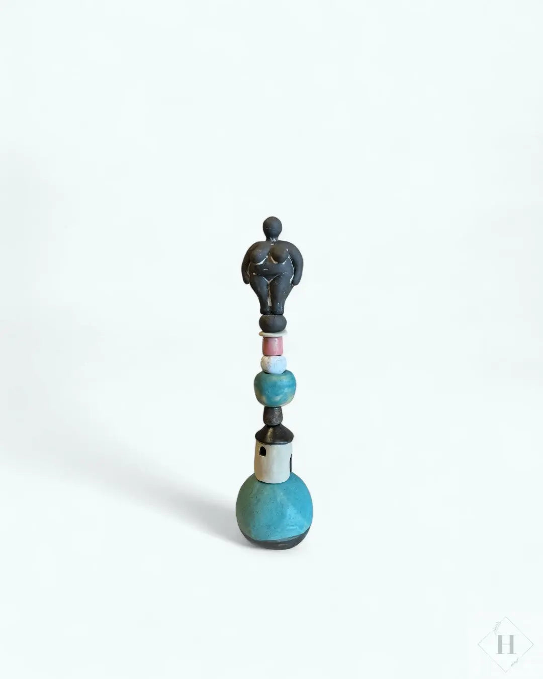 Statuette opsats i keramik - kvinde Lisbeth Børglum
