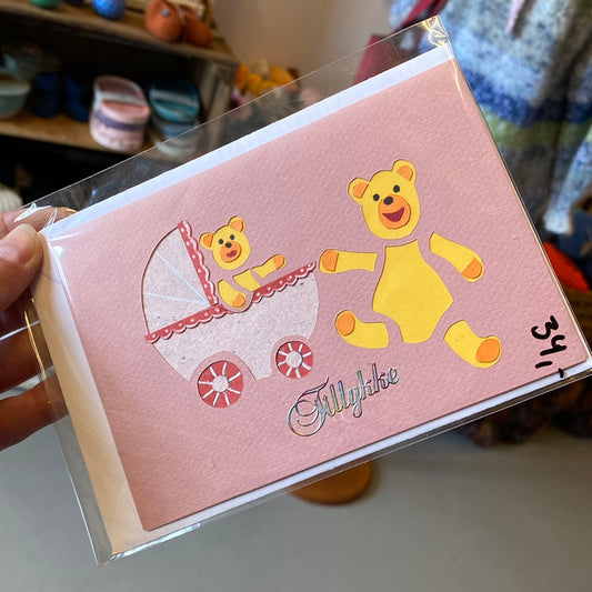 Kort til den lille ny - lyserød Helle Vang