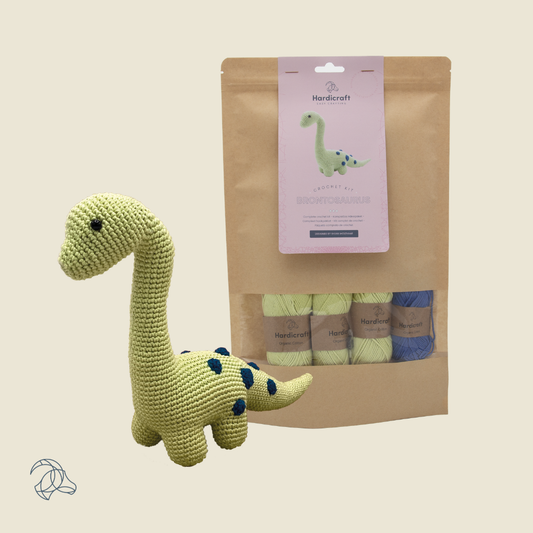 Hæklekit i bomuld – Brontosaurus i grøn | Hardicraft