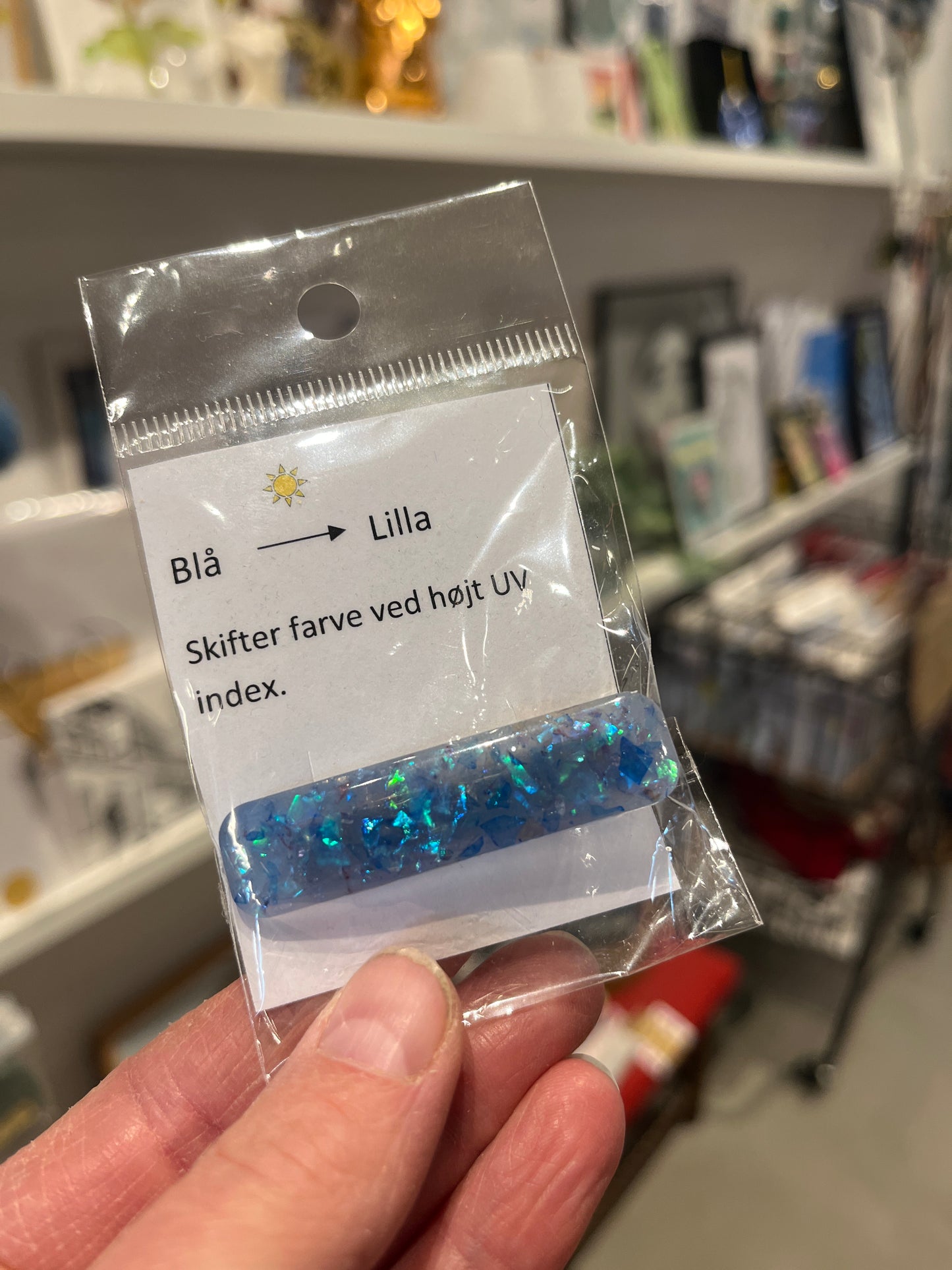 Lille hårklemme med UV-reaktiv farve - glimmer