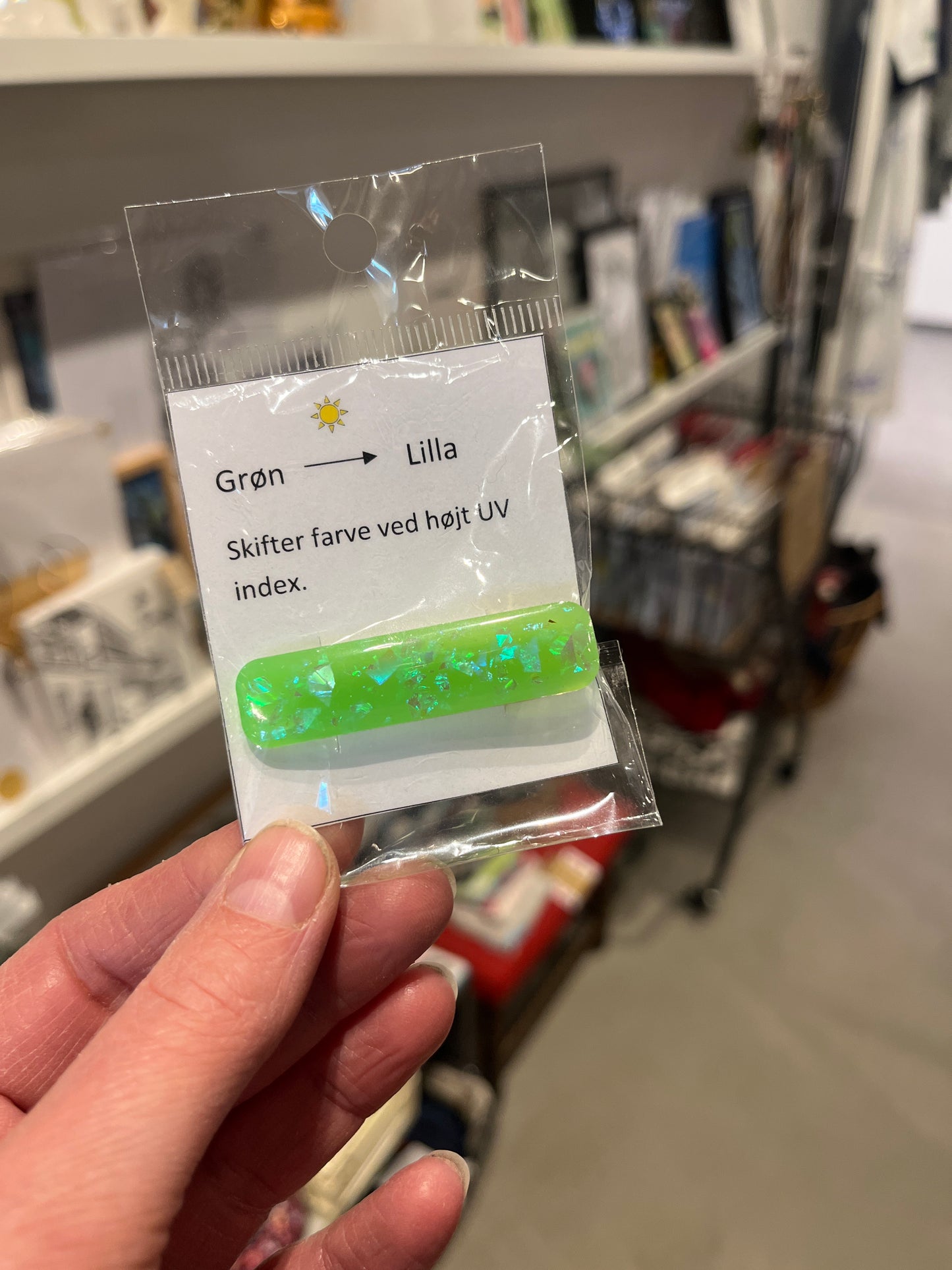 Lille hårklemme med UV-reaktiv farve - glimmer