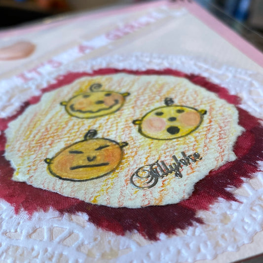 Kort til den lille ny - lyserød Helle Vang