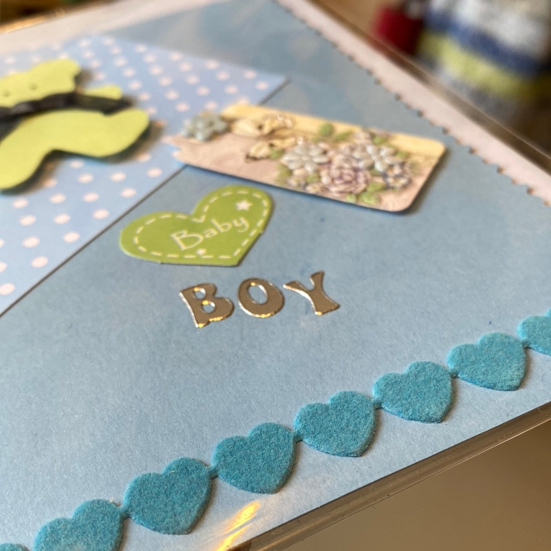 Kort til den lille ny - lyseblå Helle Vang