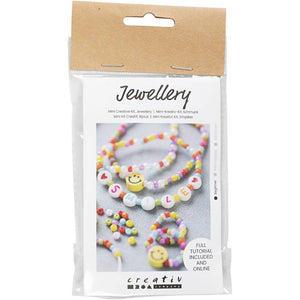 Mini DIY sæt - smykker med smilie perler Håndlavet af