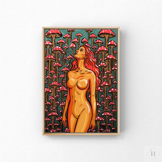 Kort - Mushroom lady Caths in Space Art