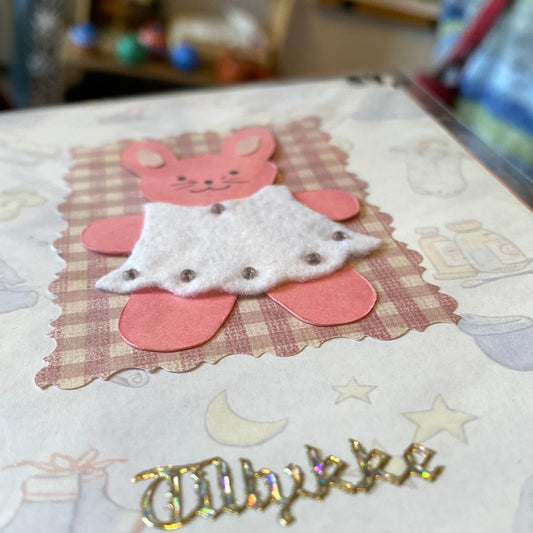 Kort til den lille ny - lyserød Helle Vang