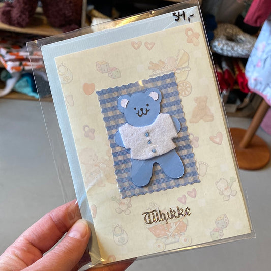 Kort til den lille ny - lyseblå Helle Vang