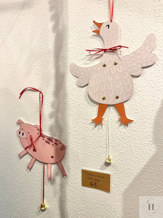 Sprællefigur - gris Frida og Carlos mor