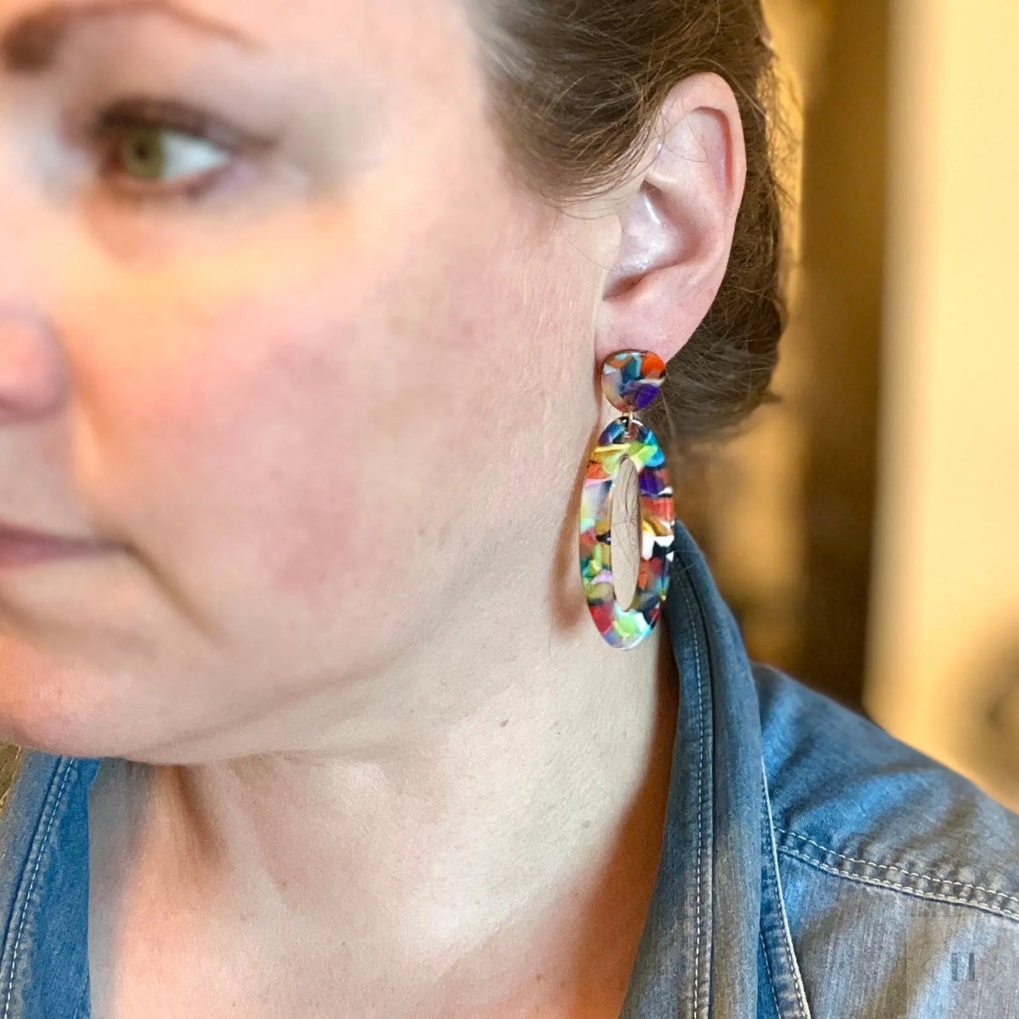 Statement ørering - multifarvede ovaler Winther Design