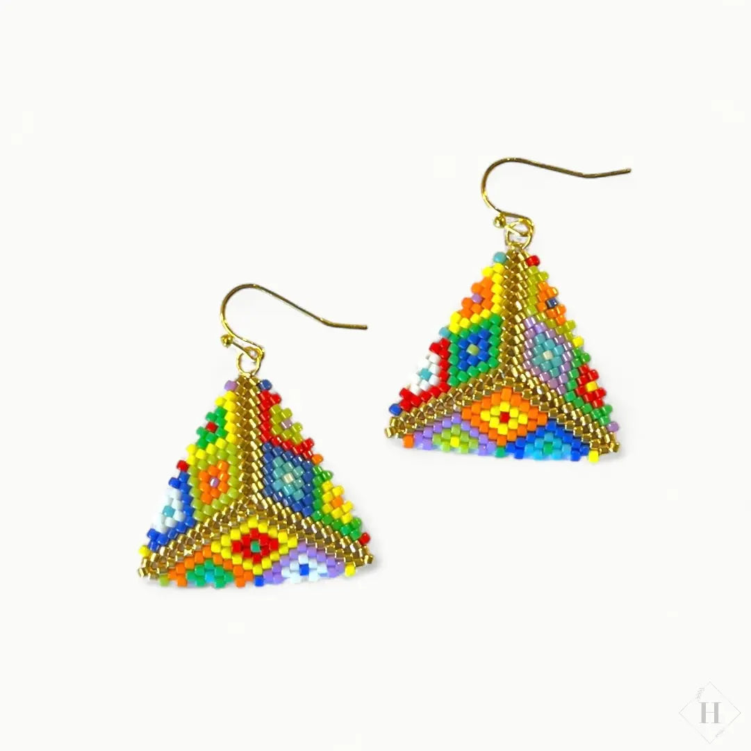 Ørering af miyuki perler - stor regnbue trekant Sara Engel