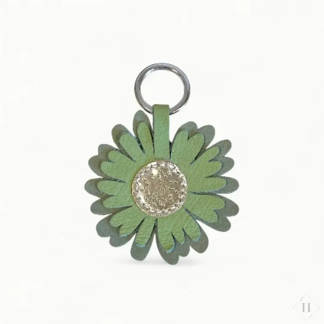 Læder nøglering - Daisy (mosgrøn) Unika Nord