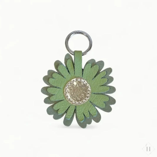 Læder nøglering - Daisy (mosgrøn) Unika Nord