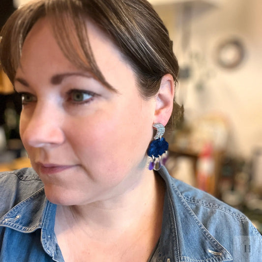 Statement øreringe - Blue Clouds Saisall