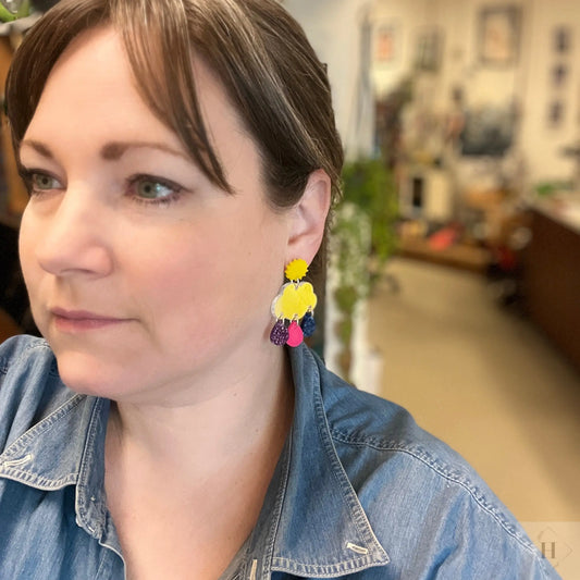 Statement øreringe - Rainbow Clouds Saisall