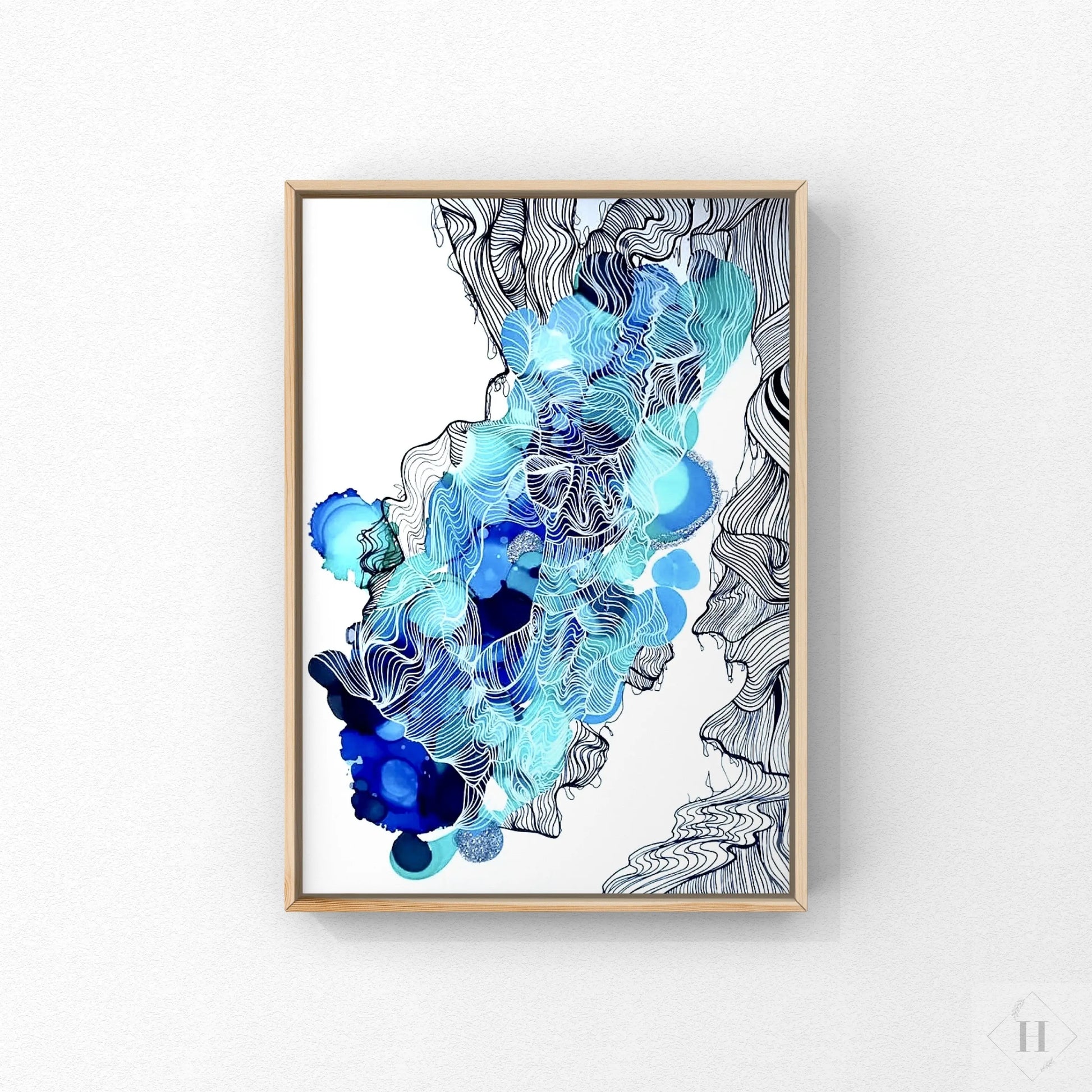 “Lines - silver and blue” Fie Samson