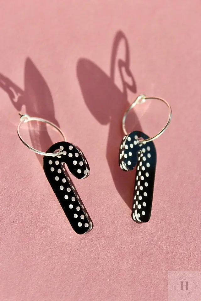 Juleøreringe - sort slikstok Saisall