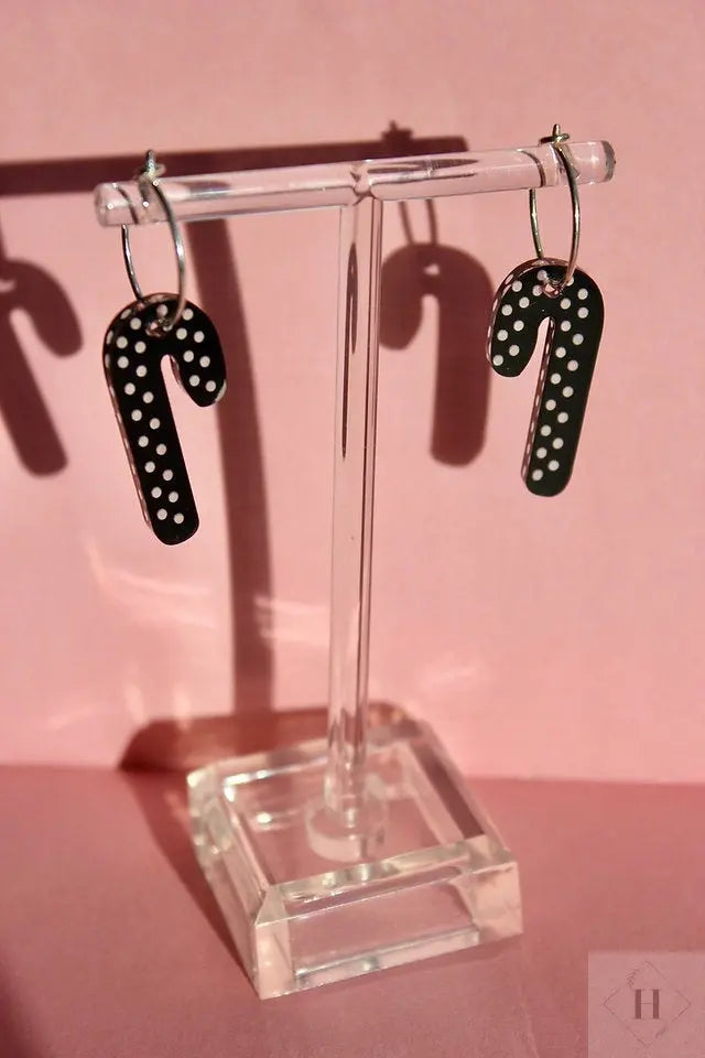 Juleøreringe - sort slikstok Saisall