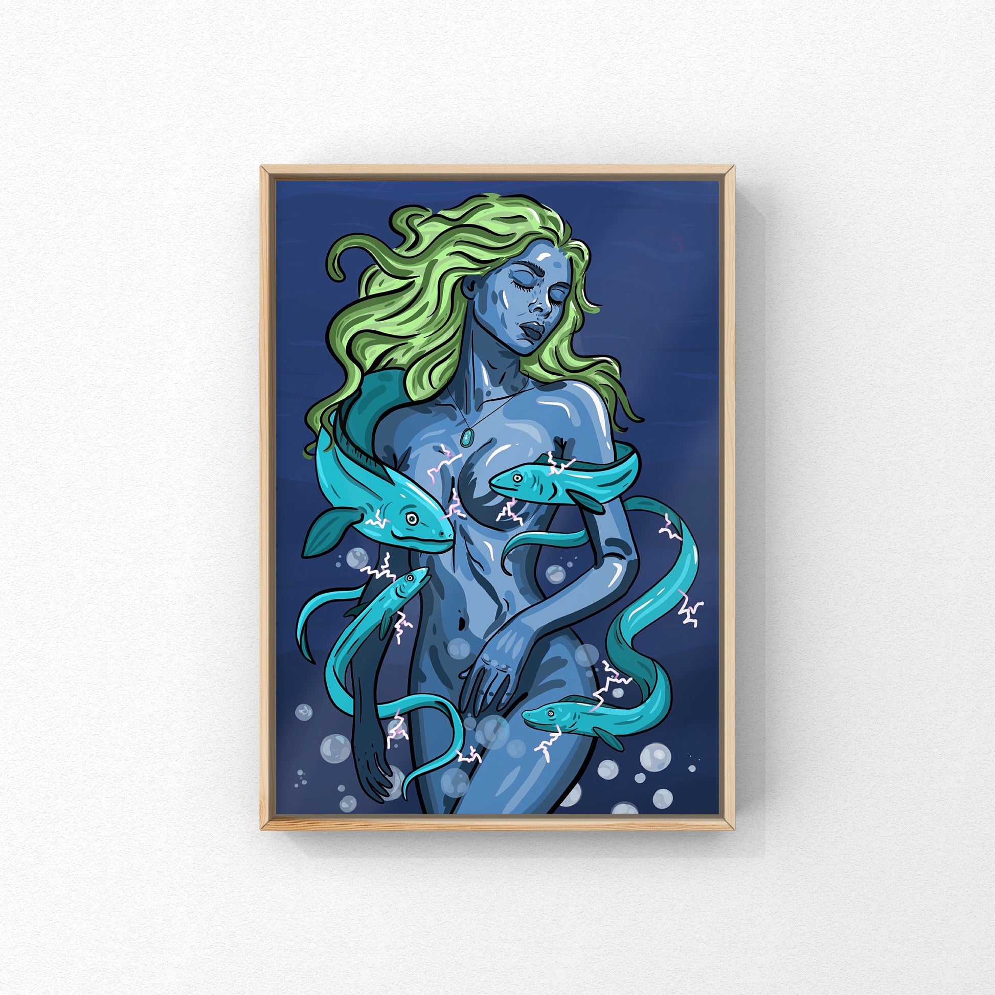 Kunstprint - Blue siren Caths in Space Art