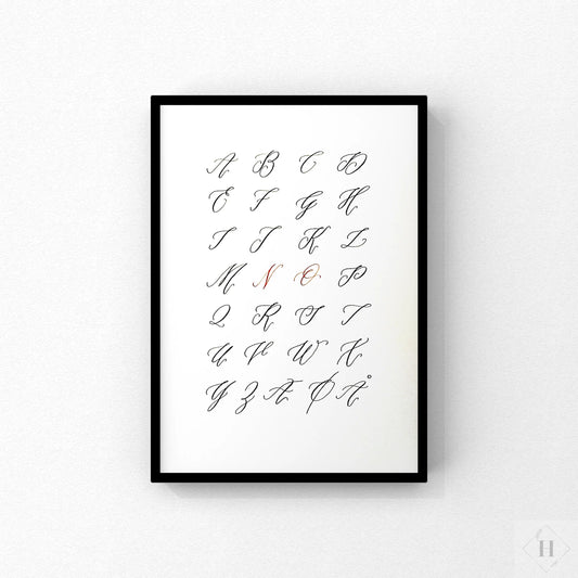 Håndskrevet plakat - Abc (NO) Pen Tool Grafisk