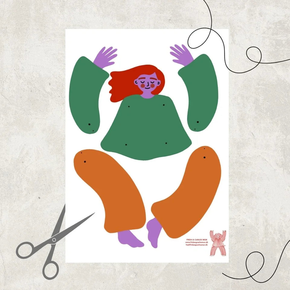 Sprællefigur - Dame med rødt hår Frida og Carlos mor