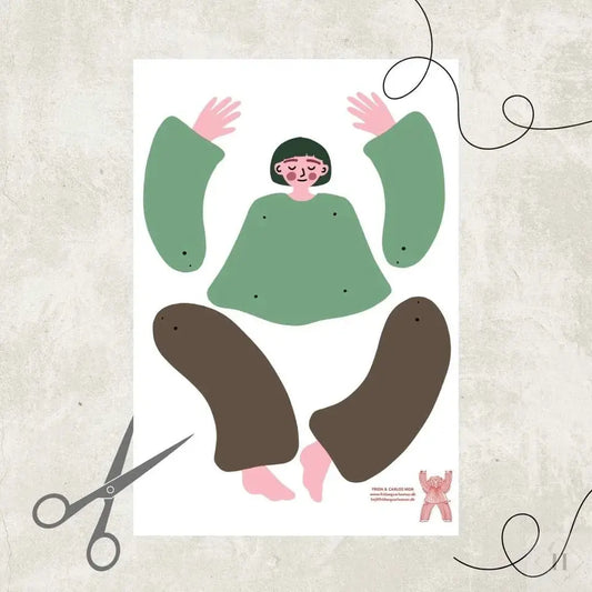 Sprællefigur - Person med grønt hår Frida og Carlos mor