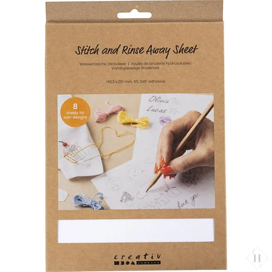 Vandopløselige Broderiark Håndlavet af