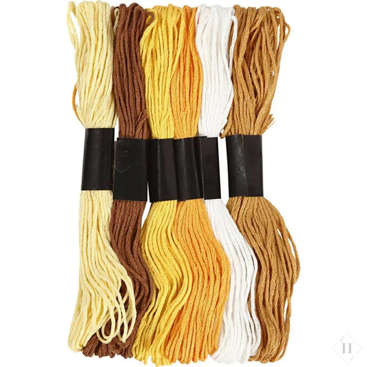 Broderi garn i gyldne nuancer Håndlavet af