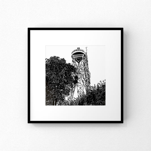 Kunstprint - Aalborg Tårnet (kvadratisk) - Aalborg motiv