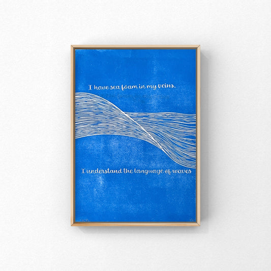 Language of Waves A4 linoleumstryk
