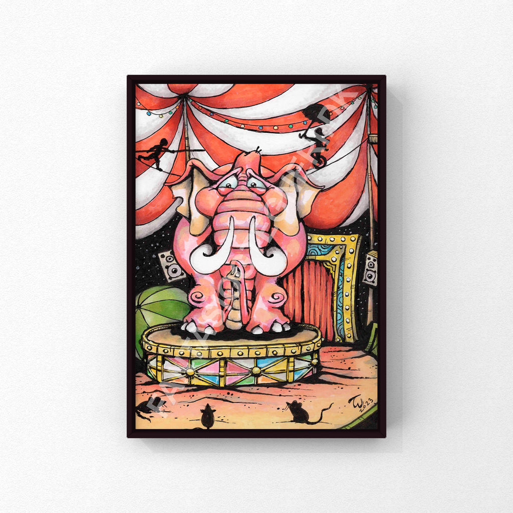 Kunstprint - Cirkus elefant Fantasi & Tegneri