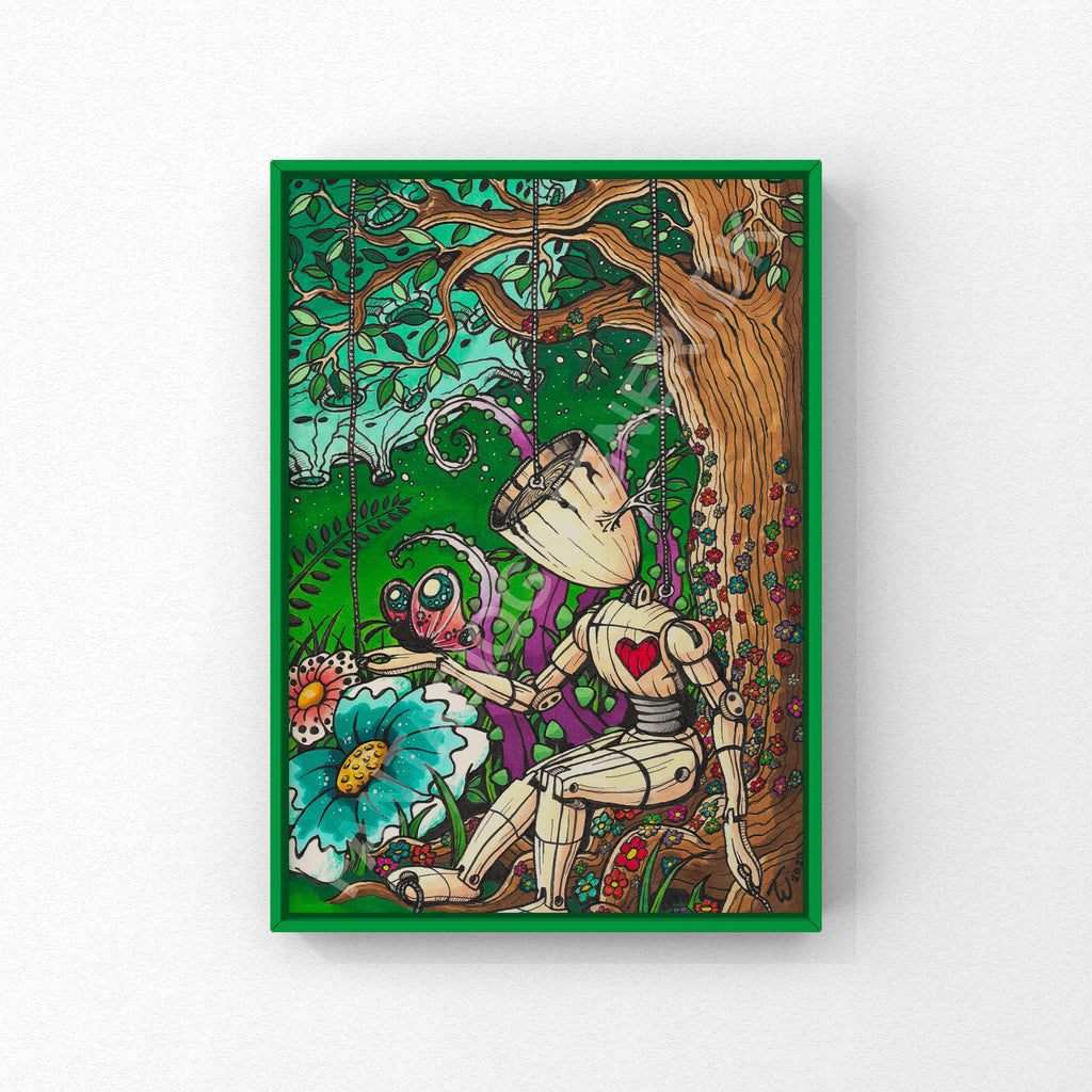 Kunstprint - Marionet i skoven Fantasi & Tegneri