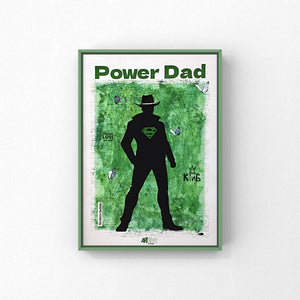 Kunstprint A4 - power dad (grøn)