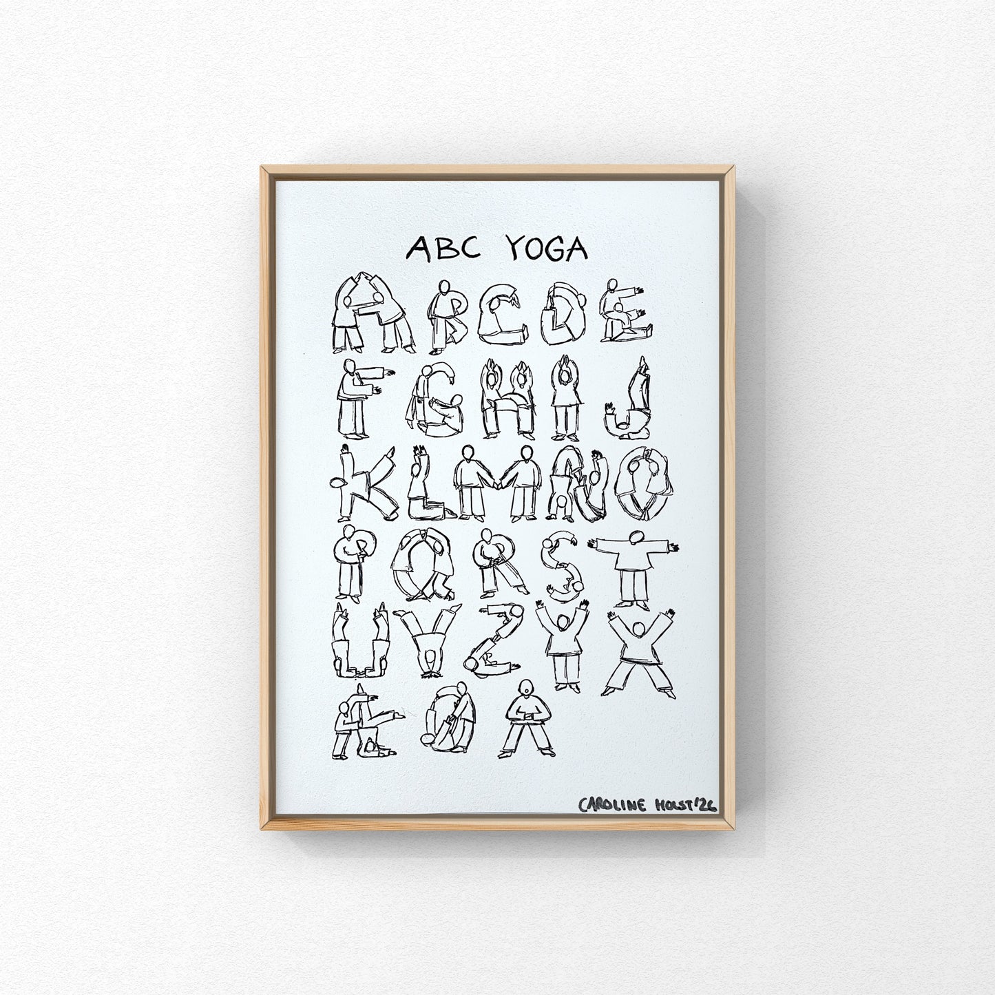 Kunstprint – ABC Yoga A5 | Frida og Carlos mor
