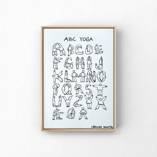 Kunstprint – ABC Yoga A5 | Frida og Carlos mor