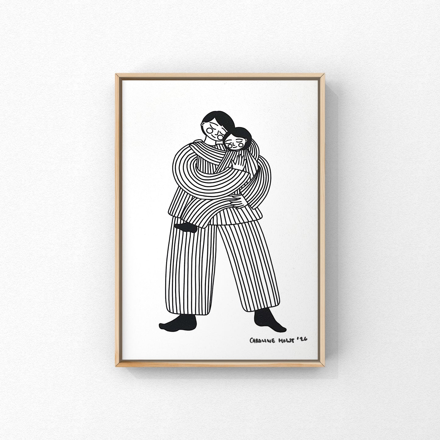 Kunstprint – Forælder og barn A5 | Frida og Carlos mor
