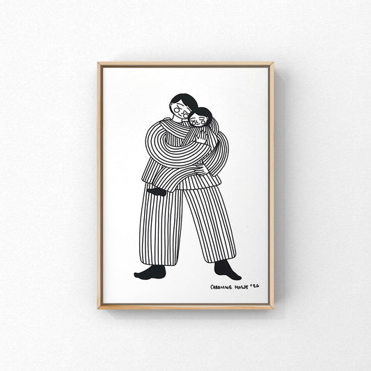 Kunstprint – Forælder og barn A5 | Frida og Carlos mor